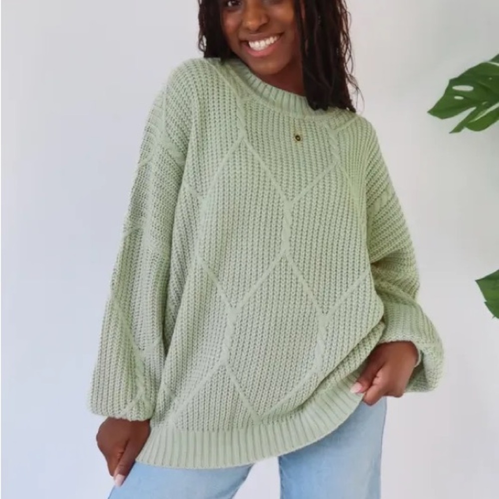 Elegant Sage Knit Sweater